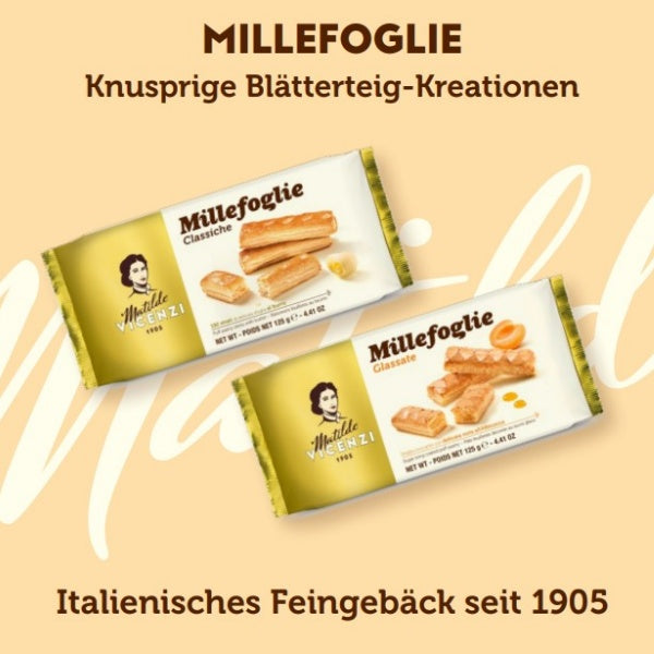 Vicenzi Butter Zucker Blätterteig Stangen Millefoglie Classiche - 125g