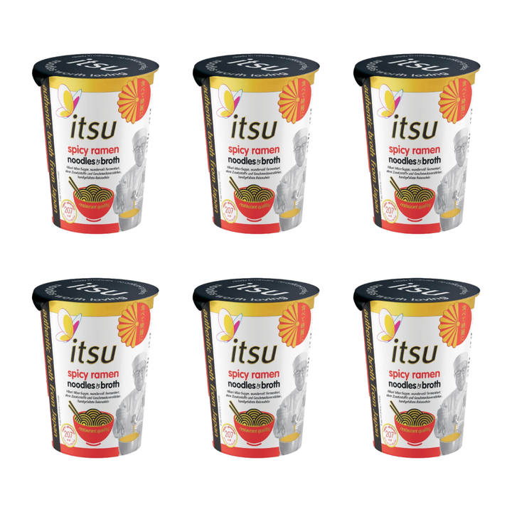 6x64g itsu Instant Noodle Cup Spicy Ramen