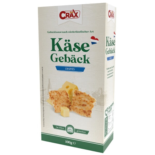 Cräx Käse Cracker Käse Crispies in der  100g Verpackung