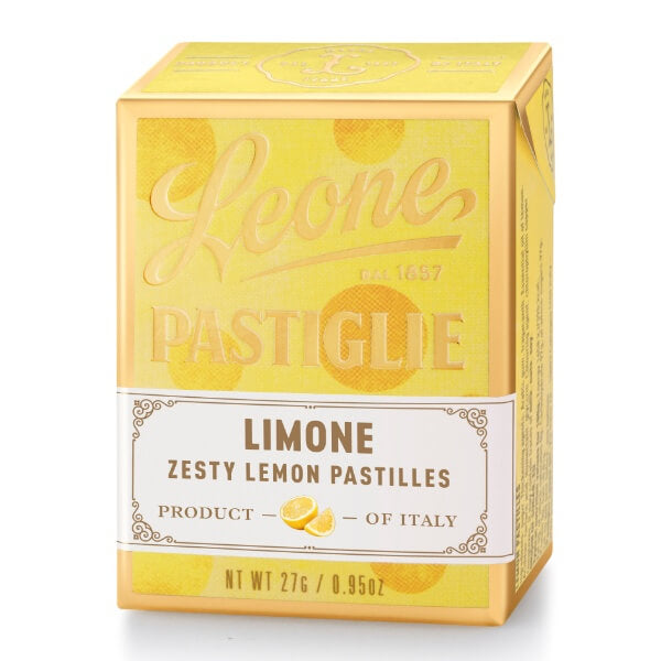 Leone Pastillen Bonbon Zitrone in der 27g Pappschachtel