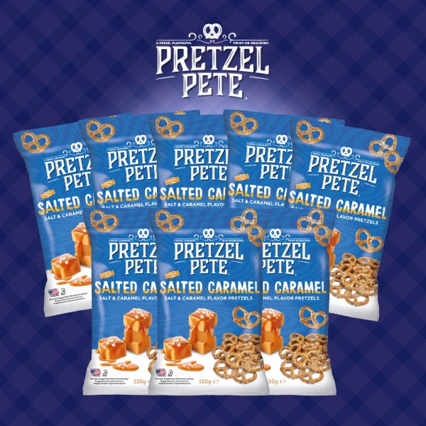 Pretzel Pete Salted Caramel Brezeln Vorteilspack mit 8 Packungen je 110g 
