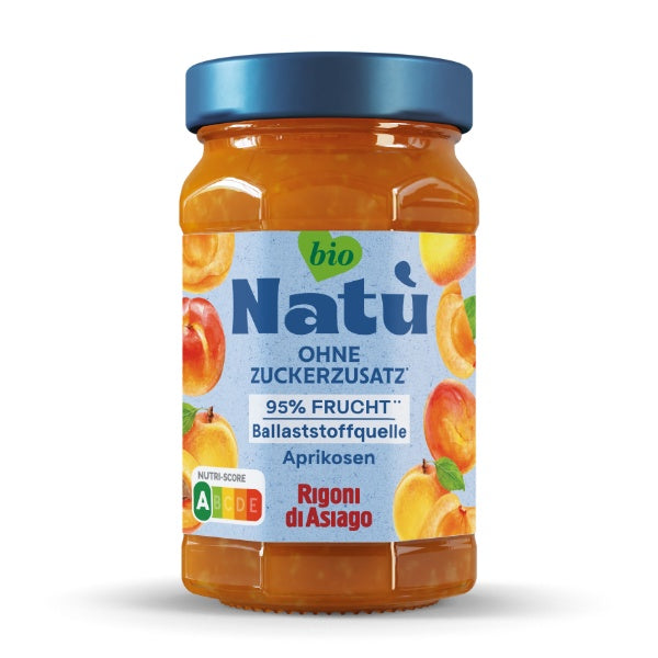 Rigoni di Asiago Natù Bio Aprikosen Marmelade ohne Zuckerzusatz im 240g Glas