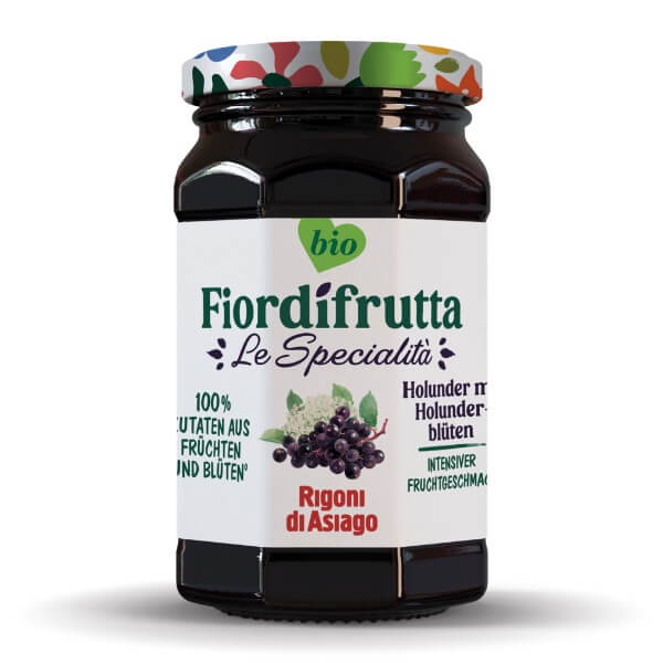 Rigoni di Asiago Fior di frutta Bio Holunder Marmelade im 250g Glas