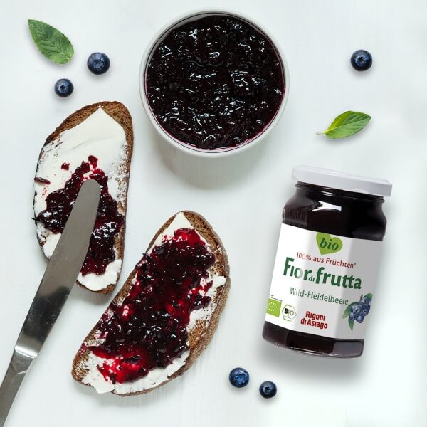 6x250g Rigoni Fior di frutta Bio Wild-Heidelbeer Marmelade