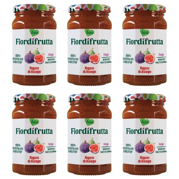 Rigoni Fior di frutta Bio Feigen Marmelade im Set mit 6 Gläsern je 260g