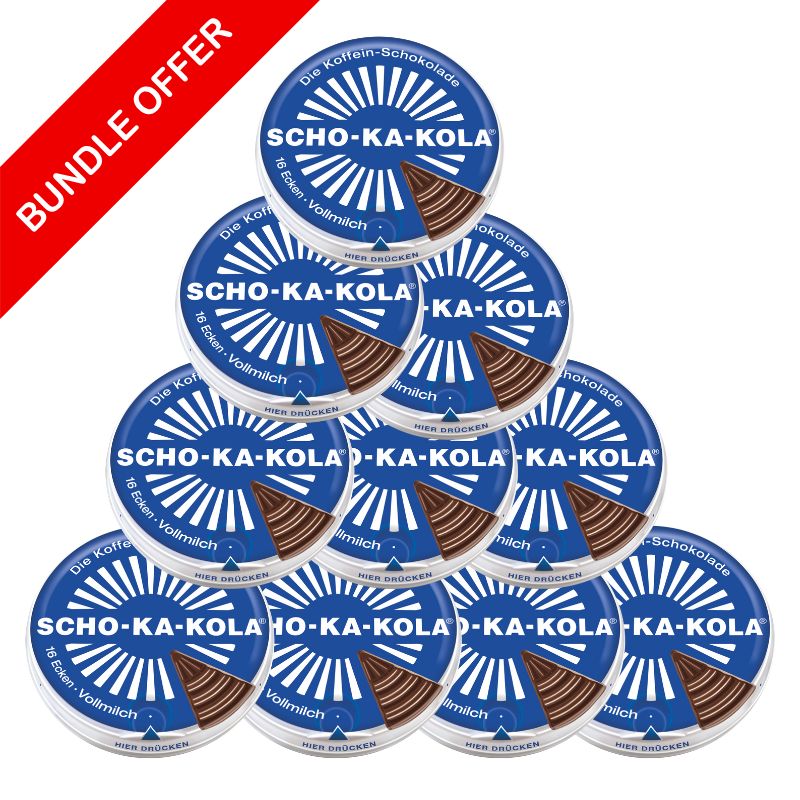 Scho-ka-Kola Vollmilch Koffein Schokolade im praktischen 10er Set