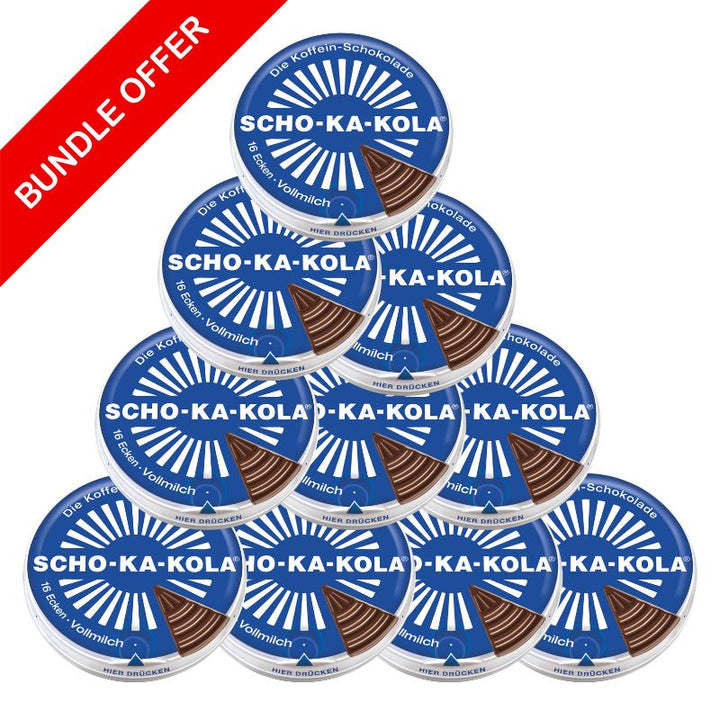 Scho-ka-Kola Vollmilch Koffein Schokolade im praktischen 10er Set