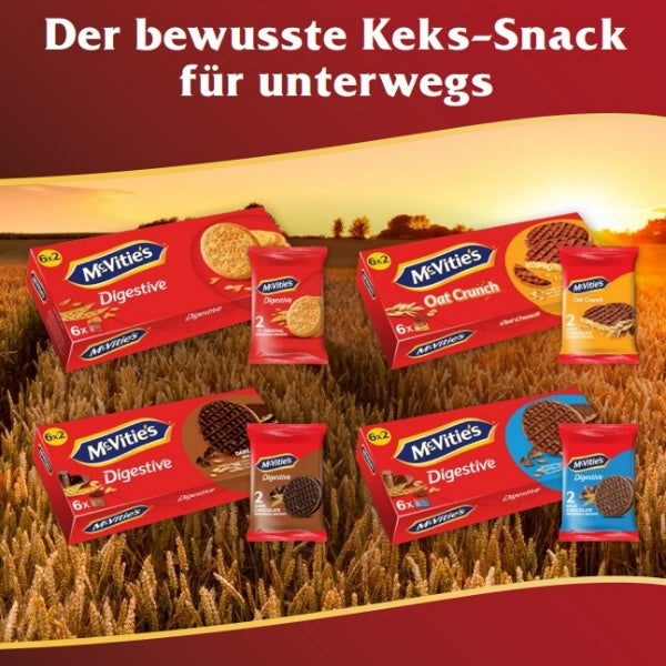 McVitie's Digestive Kekse mit Milchschokolade 6x2er - 199,8g