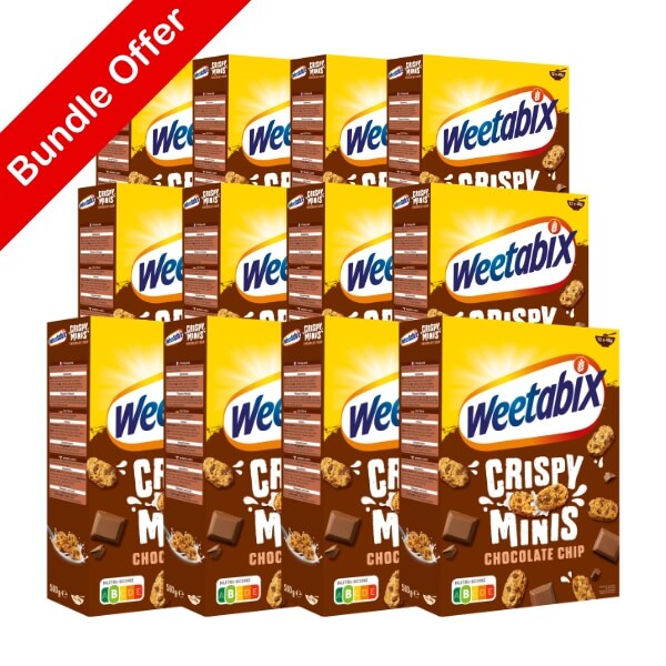 Weetabix Vollkorn Müsli Crispy Minis Schokolade Vorteilspack mit 12 Packungen je 500g