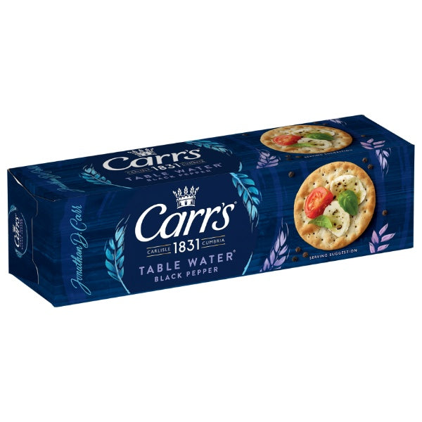 Carr's Cracker Table Water Black Pepper in der 125g Verpackung
