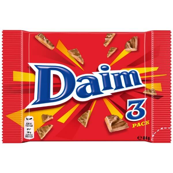 Daim Butter Mandel Karamell Krokant 3 Schokoladenriegel in der 84g Packung