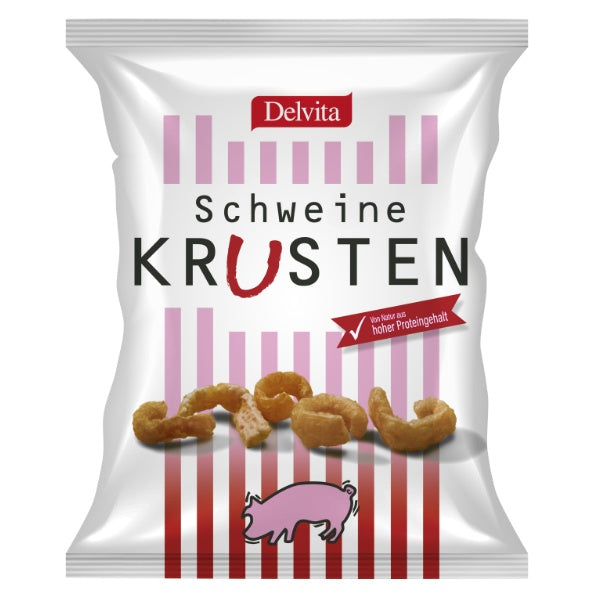Delvita Schweinekrusten Chips in der 125g Verpackung