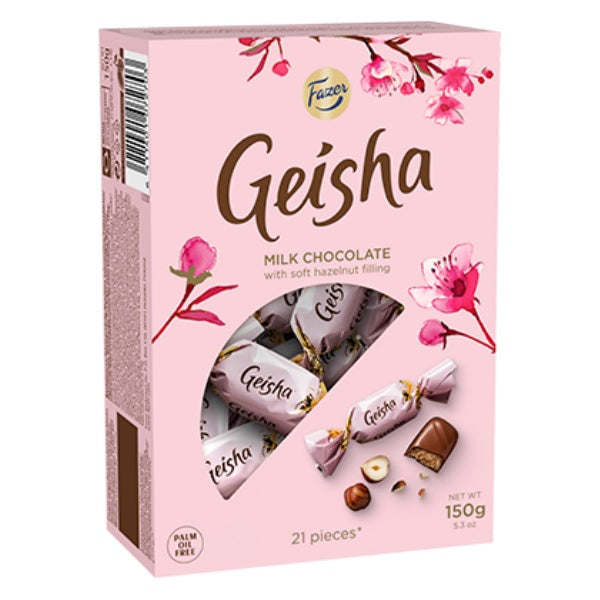 Fazer Geisha Milchschokoladen Praline mit Haselnussfüllung 21 Pralinen in der 150g Verpackung