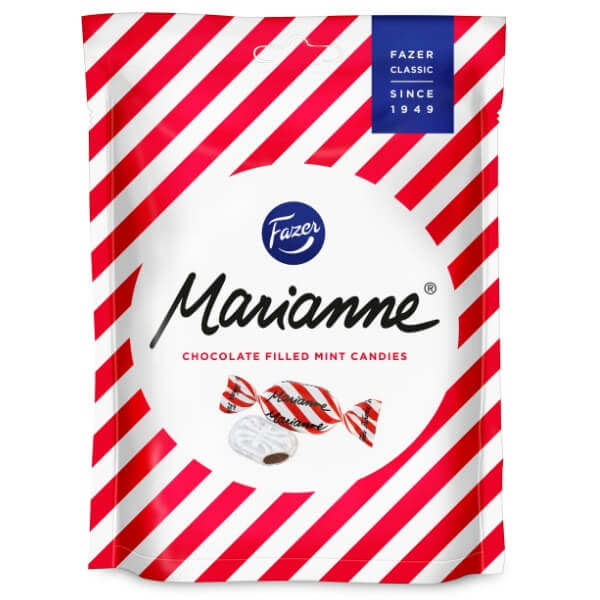Fazer Marianne Minzbonbon mit Schokoladenfüllung 24 Bonbons in der 120g Verpackung
