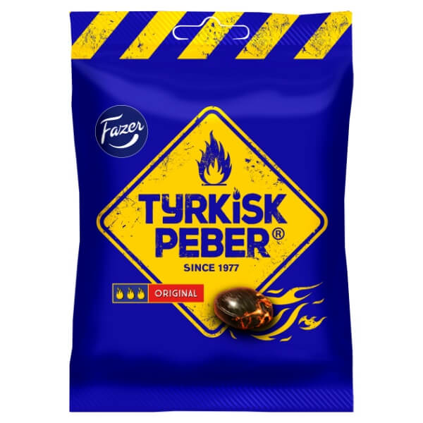 Fazer Tyrkisk Peber Original scharfe Lakritz Bonbons in der 150g Verpackung