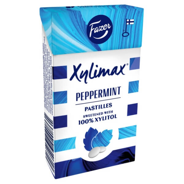 Fazer Xylimax Pfefferminz Bonbon in der 38g Pappschachtel
