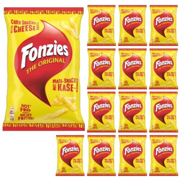 Fonzies Original Mais-Snack mit Käse Vorteilspack mit 14 Packungen je 100g