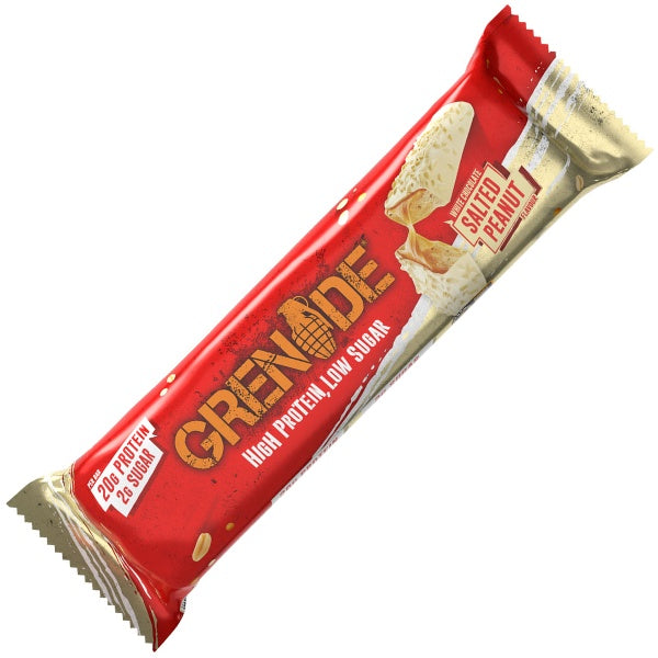 Grenade Proteinriegel White Chocolate Salted Peanut in der 60g Verpackung