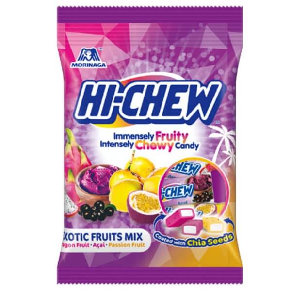 Hi-Chew Exotic Kaubonbon Mix Beutel in der 100g Verpackung