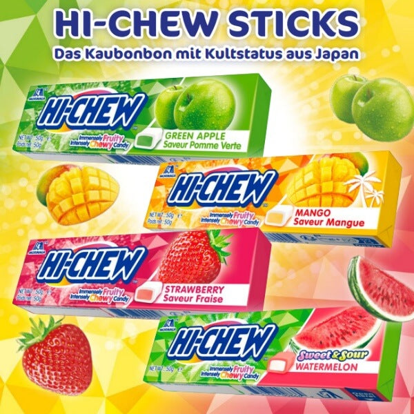 HI-CHEW Erdbeere Kaubonbon Stick - 50g