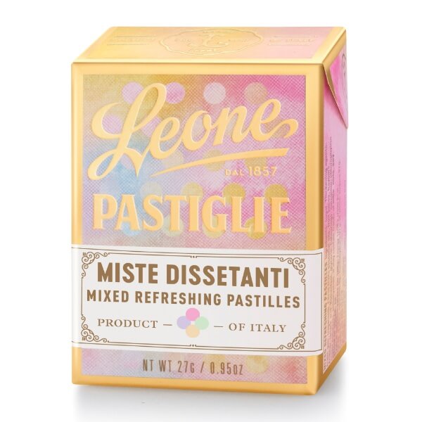 Leone Pastillen Bonbon Mix in der 27g Pappschachtel