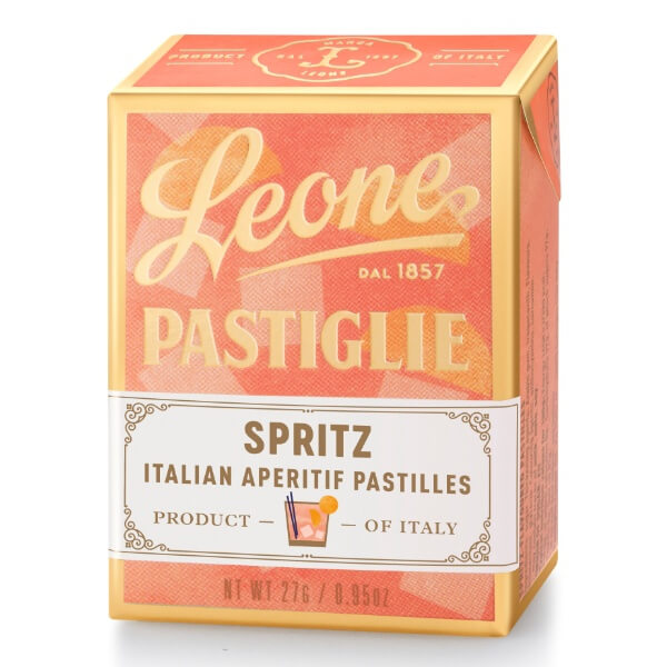 Leone Pastillen Bonbon Spritz in der 27g Pappschachtel