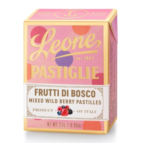 Leone Pastillen Bonbon Waldbeeren in der 27g Pappschachtel