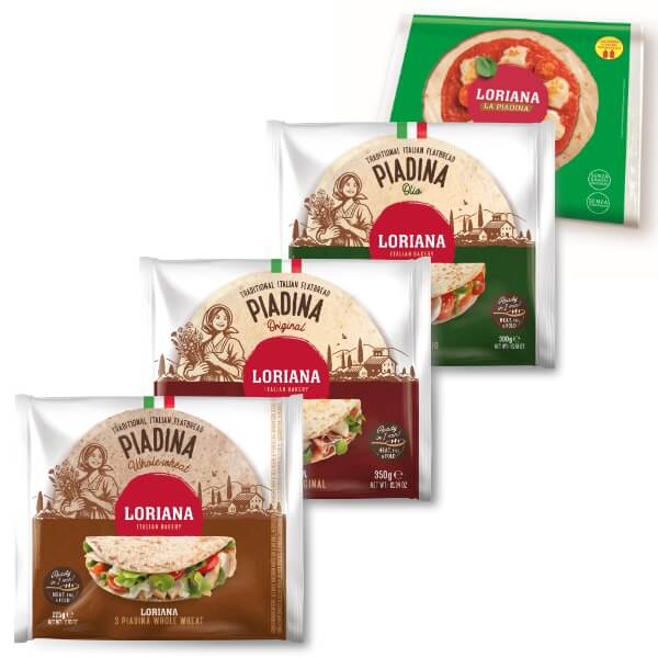 Loriana Piadina Whole Wheat Vollkornweizen Fladenbrot - 225g