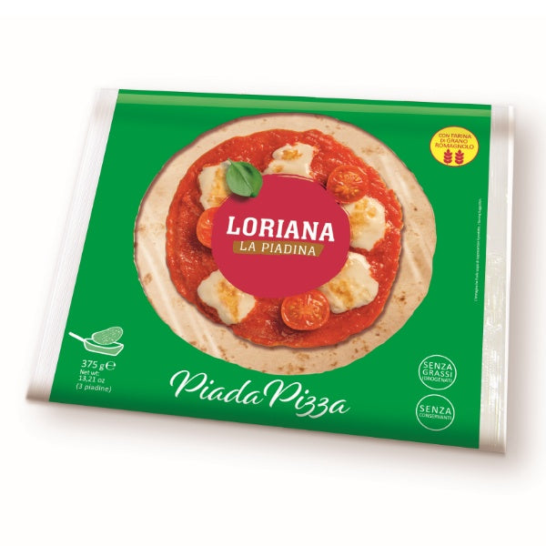 Loriana Piadina Pizza Italienisches Fladenbrot 3 Stück in der 375g Verpackung