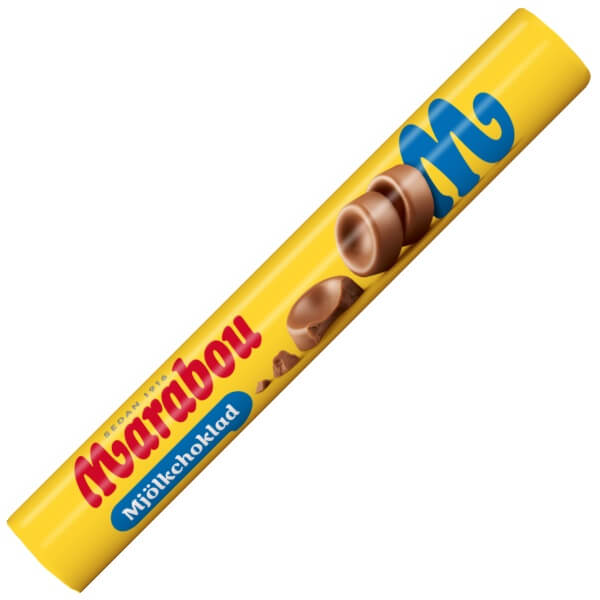 Marabou Mjölkchoklad Rolle Vollmilch Schoko Drop in der 74g Verpackung