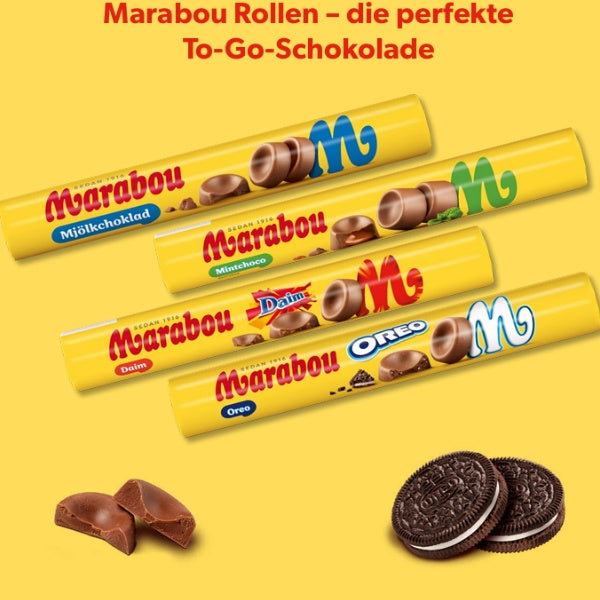 Marabou Daim Rolle Milchschoko mit Mandelkaramell Schoko Drop - 67g