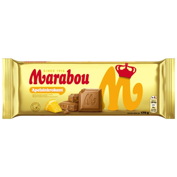 Marabou Tafel Apfelsine Krokant Schokolade in der 170g Verpackung