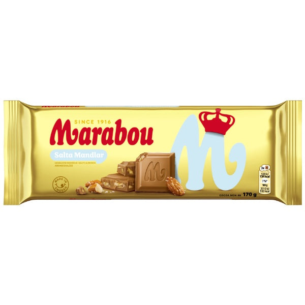 Marabou Tafel Salz-Mandel Schokolade in der 170g Verpackung