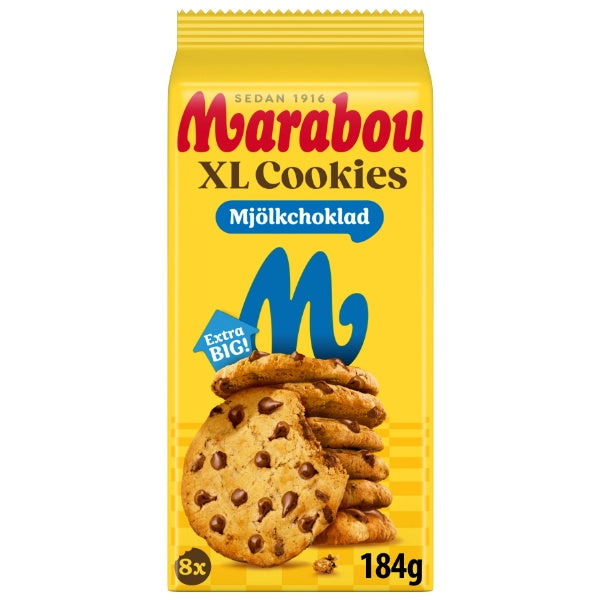 Marabou Mjölkchoklad XL Cookies Milchschokolade Kekse in der 184g Verpackung