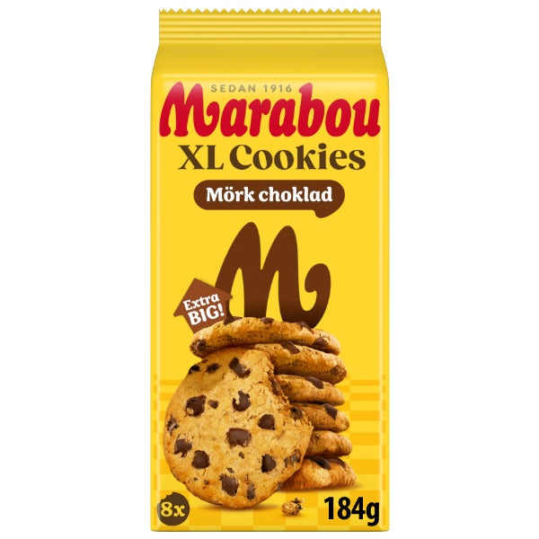 Marabou Mörkchoklad XL Cookies Zartbitterschokolade Kekse in der 184g Verpackung