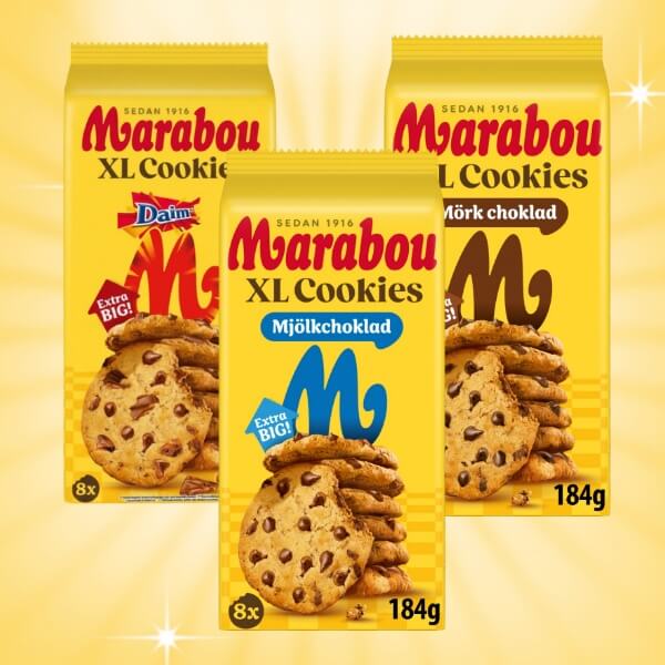 Marabou Mjölkchoklad XL Cookies Milchschokolade Kekse - 184g