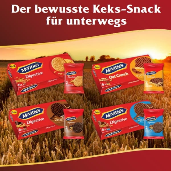 McVitie's OatCrunch Haferkekse mit Milchschokolade 6x2er - 225g