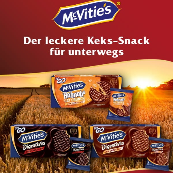 McVitie's Digestive Kekse mit Milchschokolade 6x2er - 199,8g