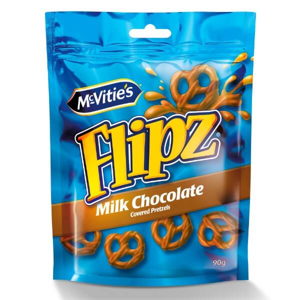 McVitie's Flipz Brezeln mit Milchschokolade umhüllt in der 90g Verpackung