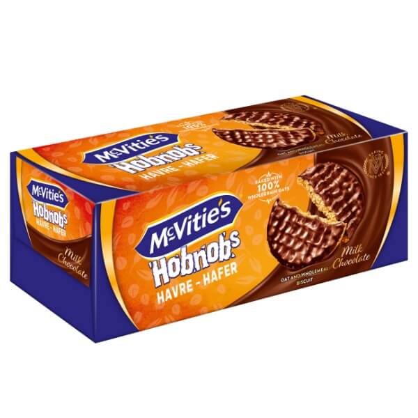 McVitie's Hobnobs Haferkekse mit Milchschokolade in der 300g Verpackung