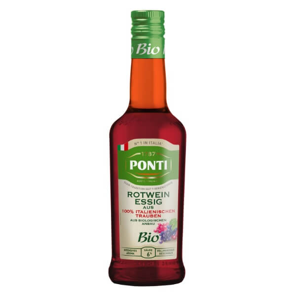 Ponti Bio Italienischer Rotweinessig in der 500ml Flasche
