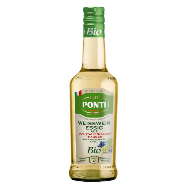 Ponti Bio Italienischer Weißweinessig in der 500ml Flasche