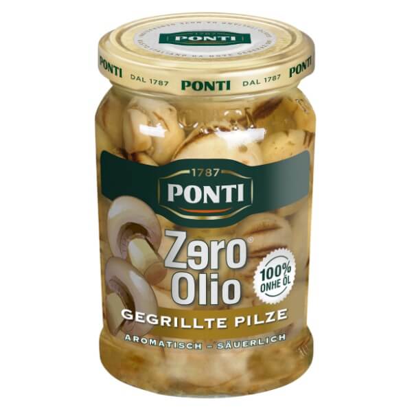 Ponti Zero Olio Eingelegtes Gemüse Gegrillte Pilze im 300g Glas