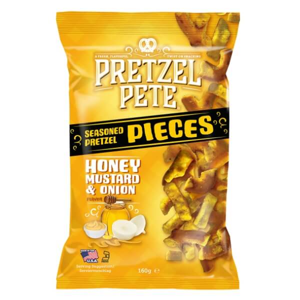 Pretzel Pete Pieces Honey Mustard Onion Brezeln in der 160g Verpackung