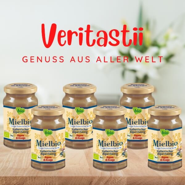 Rigoni di Asiago Mielbio Bio Alpenhonig Vorteilspack mit 6 Gläsern je 300g