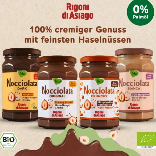 Rigoni di Asiago Nocciolata Crunchy Bio Nuss Nougat Creme - 250g