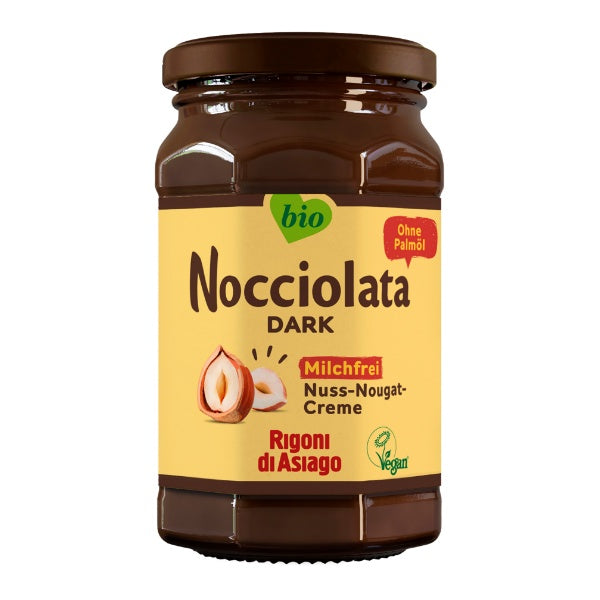Rigoni di Asiago Nocciolata Dark Bio Milchfreie Schoko Creme im 250g Glas