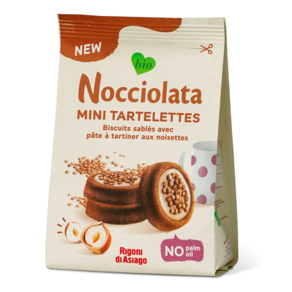 Rigoni di Asiago Nocciolata Tartelettes Bianca Keks mit heller Nuss-Nougat-Creme-Füllung in der 250g Verpackung