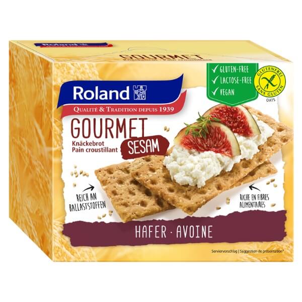 Roland Knäckebrot Hafer Sesam Glutenfrei in der 230g Verpackung