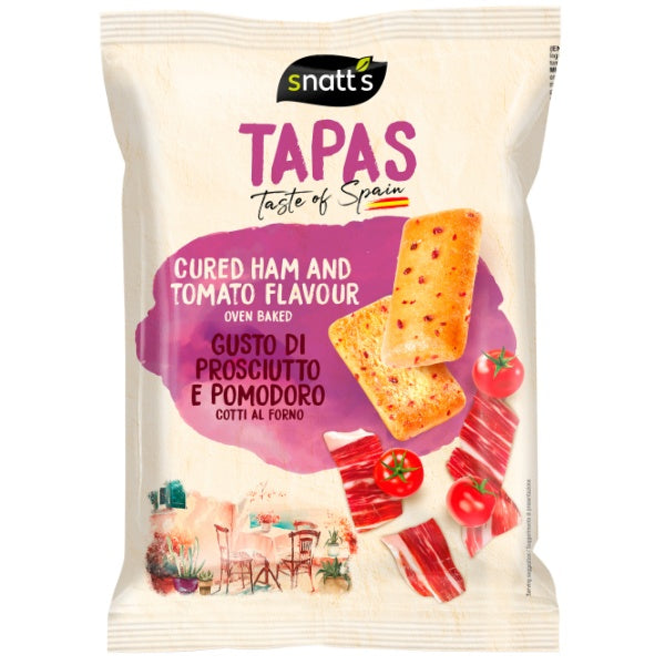 Snatt's Tapas Brotchips Ham and Tomato in der 120g Verpackung
